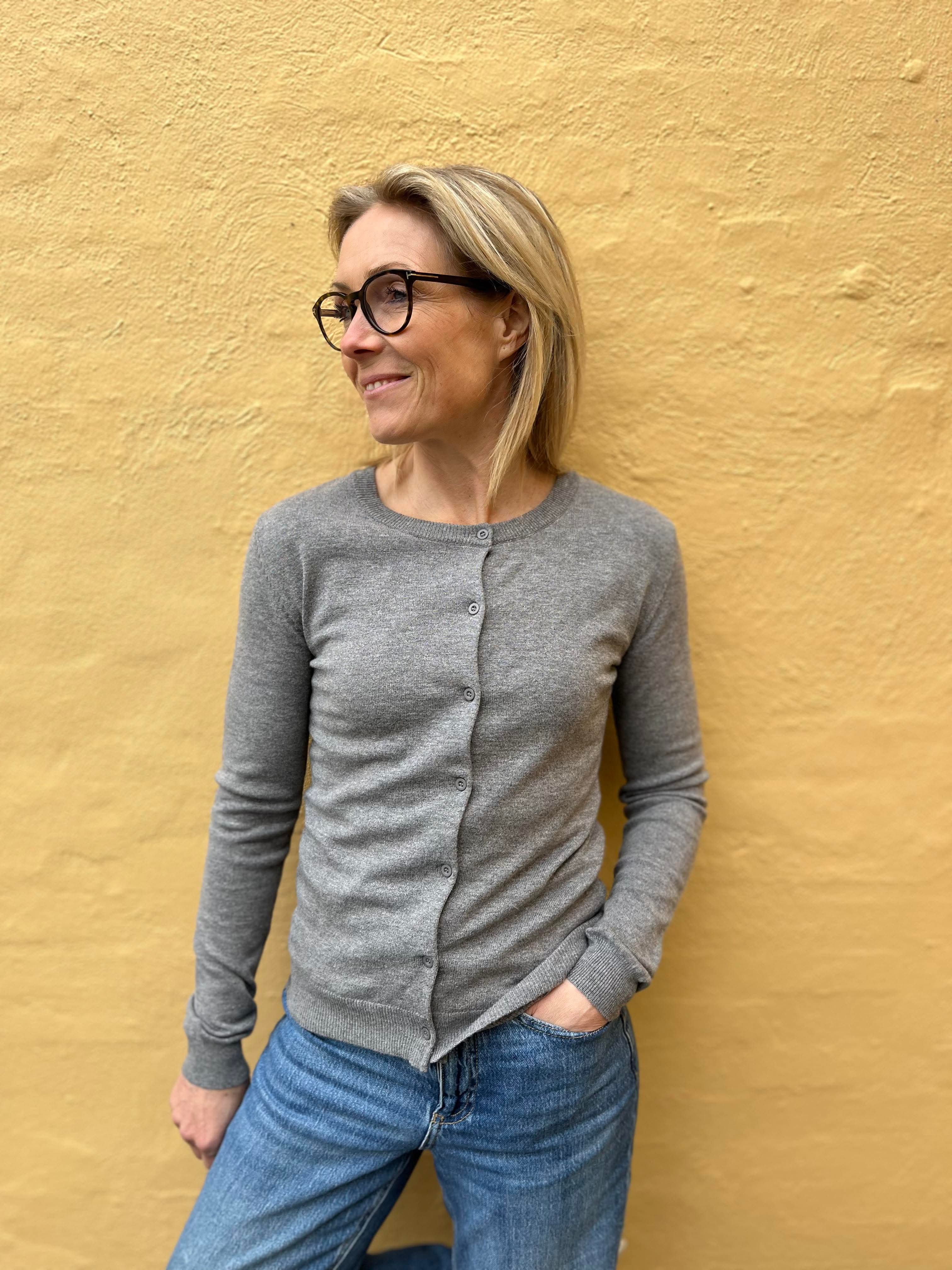 PCNORA Knit Cardigan - Medium Grey Melange